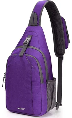 Productafbeelding van Schoudertas, rugzak met diefstalbescherming, borsttas, crossbody tas, paars/grijs