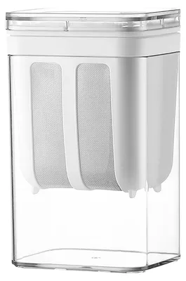 Zdjęcie produktu dla Sito do jogurtu, 1100 ml, stal nierdzewna, siatka o rozmiarze 80 oczek, drobne otwory, przezroczyste, łatwe w użyciu, separator serwatki do użytku domowego