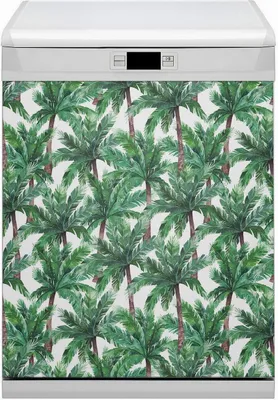 Produktbild von Magnet Folie für Geschirrspüler Küche Magnetmatte 60x70 cm  Nachbildung Geschirrspüle  - Tropische Palmen