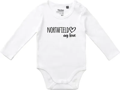 Produktbild von Huuraa Baby Body Northfield my love 74 White  Baumwolle Fairtrade Langarmbody Geschenkidee