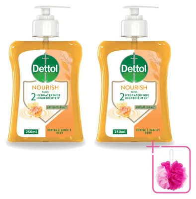 Produktbild von 2 x Dettol Nourish Handseife - Honig & Vanille - 250 ml - Sparpackung - 2 Stücke