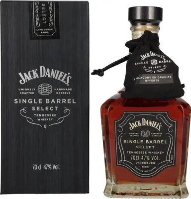 Produktbild von Jack Daniel's Select Single Barrel Tennessee Whiskey 47% Vol. 0,7l in Geschenkbox mit Whisky Stones