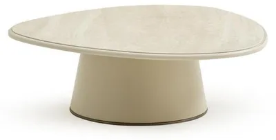 Immagine prodotto di Tavolino ovale triangolare Tavolino da salotto Tavolino da caffè Beige