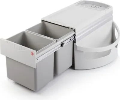 Obrázok produktu pre Hailo Rondo, vstavaný odpadkový kôš otočný o 360°, rohová kuchynská linka, 2x18 l