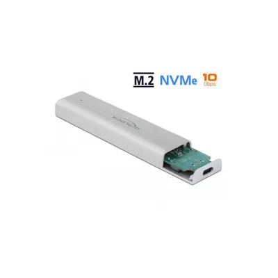Immagine prodotto di DeLOCK - Speichergehäuse - M.2 NVMe Card - 10GBps - USB 3,2 (Gen 2) - Silber (42634)