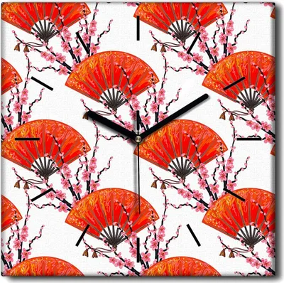 Produktbild von Coloray Uhr auf Leinwand 30x30 cm Wand Uhr Dekoration Wohnzimmer Segeltuch schwarze Hände -Lüfterkirschmuster