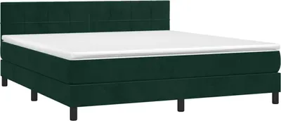 Produktbild von vidaXL Boxspringbett mit Matratze Dunkelgrün 180x200 cm Samt