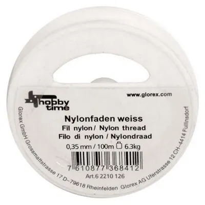 Produktbild von Glorex Nylonfaden weiß 0,35 mm, 100 m