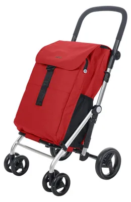 Klappbarer Einkaufswagen 32 kg, 64 l + Kühltasche 10,5 l, rot