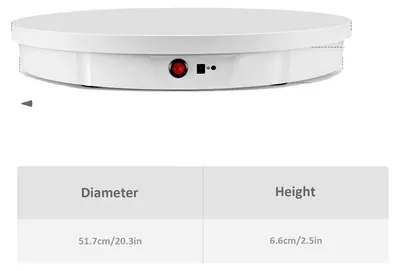 Produktbild von Elektrisches Drehbühne, 100 KG Tragfähigkeit, 360° Drehung, WEISS
