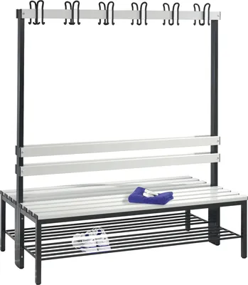 Produktbild von Garderobenbank 8051210S10061 Schuhrost 1710x1500x756mm silbergrau/lichtgrau