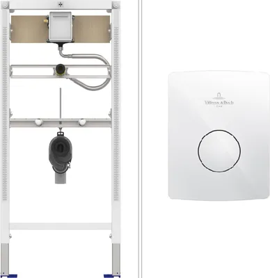Produktbild von VILLEROY & BOCH Set Urinal Vorwandelement mit Betätigungsplatte, weiß