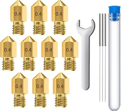 Produktbild von MMOBIEL 10 Extruder für 3D-Druckerdüsen 0.4 mm Messing MK8 für Creality Baureihe Ender