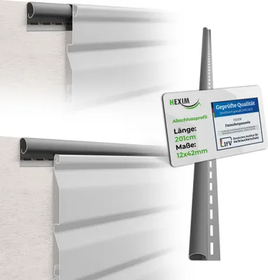 Produktbild von HEXIM Siding Fassadenpaneele außen Fassadenverkleidung wetterfest Kunststoffpanelee PVC-U Verkleidung Außenwand Hausverkleidung UV-beständig - (Abschlussprofil grau)