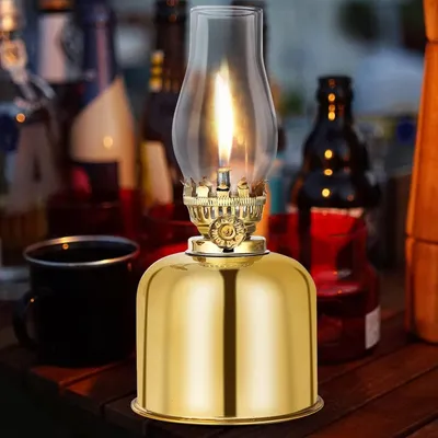 Produktbild von Petroleumlampe, Öllampe, Laterne, Metall, Glas, drehbare Fassung, Retro-Öllampe, für Innen- und Außenbereich, Spiegelkerze, für den Innenbereich, winddicht, Öllampe