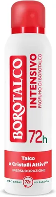 Produktbild von 12x Borotalco Intensivo deo Deodorant-Spray, Formel ohne Alkohol und mit aktivem Crystal Talk, Talkumpuderduft, 72h Wirkungsdauer 150 ml + Italian Gourmet Polpa 400g