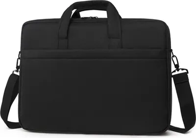 Zdjęcie produktu dla Torba na ramię na laptopa, pasująca do 15-calowych notebooków, o dużej pojemności, torba z paskiem i uchwytem, teczka biznesowa, czarna