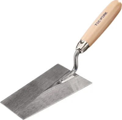 Immagine prodotto di Frattazzo Berner lunghezza 140 mm larghezza 85 mm inox, con manico in faggio acciaio inox