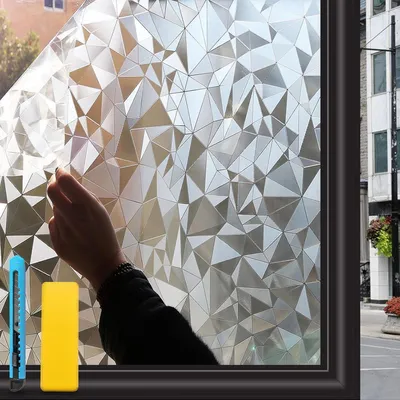 Productafbeelding van Raamfolie, privacyfolie, 75 x 120 cm, zonder lijm, geometrisch patroon