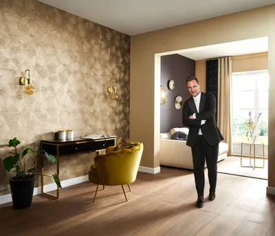 Produktbild von Luxusná tapeta s exoticky vyzerajúcimi motívmi vejárov s ázijskou atmosférou v zlatej farbe, ER-601488