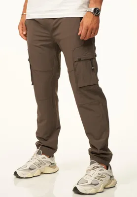 Produktbild von SOULSTAR Herren Cargohose als Tech-Pants mit Cargo Taschen - Freizeithose Herren Jogger-Hose Jeans mit Gummibund & Tunnelzug Outdoorhose