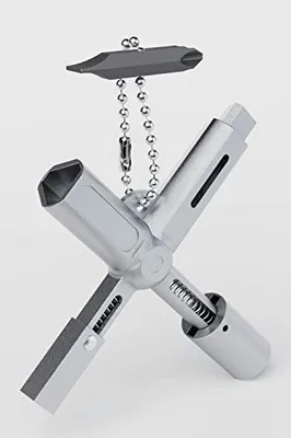 Produktbild von ABSINA xKey Universalschlüssel mit 6 Profile - Dreikantschlüssel Vierkantschlüssel Schaltschrankschlüssel Universal Schlüssel