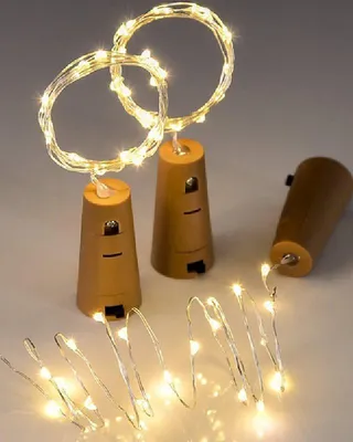 Image de Lampe LED Vitu pour bouchon de bouteille - 1 guirlande lumineuse à LED blanc chaud pour bouteilles de vin, éclairage décoratif