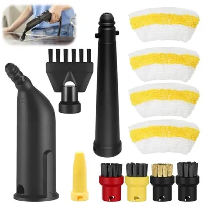 Produktbild von PromoHome® Dampfreiniger Zubehörset – 12-teilig für Kärcher Easyfix SC1-SC4, mit Verlängerung, Bürsten und Tüchern