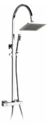 Produktbild von Demm Duschsystem mit Thermostat Set mit Handbrause und eckigem Brausekopf 20cm 15 x 1.C 15830, 39468.021.C
