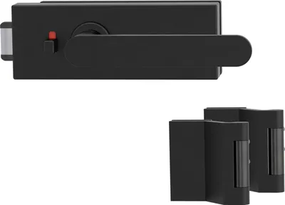 Produktbild von Griffwerk PURISTO S -Graphitschwarz Ganzglastürbeschlagset -3-teiliger Bandsatz -mit Griff AVUS -GSC -smart2lock