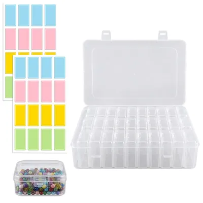30 Kunststoff-Sortierboxen 5,5x5,5x2 cm transparent mit Deckel