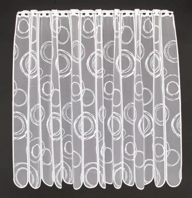 Produktbild von Gardinen Kranzusch Scheibengardine Kringel 90x132 cm H/B Weiß Bistrogardine Vorhang Küche 1er Pack