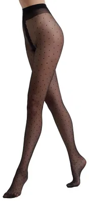 Productafbeelding van Elegant dameskousen, 20 den, stippenmotief, Elasthan, zwart, maat 3