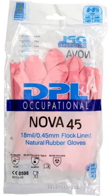 Produktbild von Haushaltshandschuhe Latex, Pink, Gr. 8-8,5    | Packung (12 Stück)
