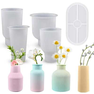 Produktbild von Silikonform Vase 5er Set Gießform Epoxidharz Stifthalter