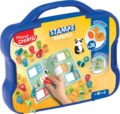 Immagine prodotto di Maped 907090 Set di timbri a motivo creativo Maped "ANIMALS", in astuccio
