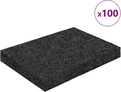 Produktbild von Gummigranulat-Patiopad in Schwarz, 6 x 9 x 1 cm, Gummimatte für Stabilität und Rutschfestigkeit
