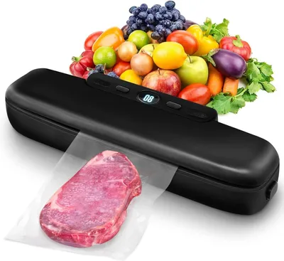 Immagine prodotto di Macchina per il sottovuoto - Confezionatrice per alimenti - Conservazione degli alimenti - Funzionamento automatico - Include 10 sacchetti - Colore: nero