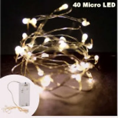 Produktbild von Lex Light Micro LED Drahtlichterkette 40 LEDs warmweiß Ø2mm 1,95m für Innen