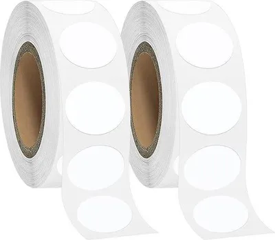 Produktbild von Runde selbstklebende Punketiketten 20mm weiß 2000 Stück