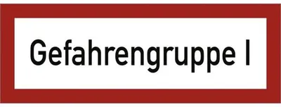 Produktbild von Schild Gefahrengruppe I, Aluminium geprägt, 297x105 mm