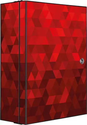 Produktbild von XXL Medizinschrank abschließbar Stahl anthrazit Arzneischrank Dreiecke Rot Medikamentenschrank 35x46x15cm, Beklebung komplett [BSA1 10949]