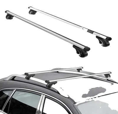 Immagine prodotto di Barre trasversali per portapacchi VEVOR con capacità di carico di 90 kg, compatibili con barre portatutto rialzate, distanza tra le barre 190–1230 mm, barre trasversali in alluminio chiudibili a chiave per portapacchi, portacanoe e portacestini
