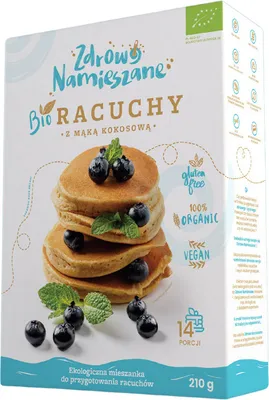 Zdjęcie produktu dla MIESZANKA NA RACUCHY Z MĄKĄ KOKOSOWĄ BEZGLUTENOWA210 g - ZDROWO NAMIESZANE