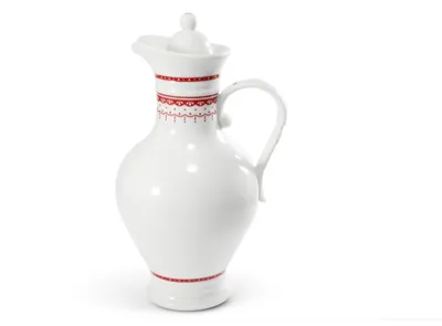 Zdjęcie produktu dla Dzbanek z pokrywką, 2,3 l, czeska porcelana, Hyggeline, czerwony, Leander