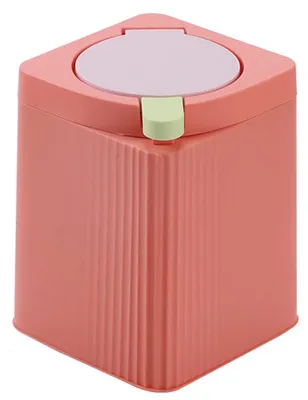 Image de Petit poubelle avec couvercle à pression, idéal pour la cuisine et la salle de bain - 8 litres, couleur orange