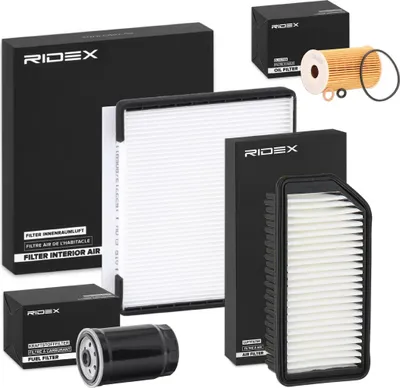 Produktbild von RIDEX Filterset Inspektionspaket Filtersatz für HYUNDAI i30 (GD) für KIA CEE'D (JD)