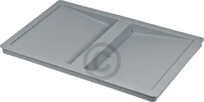 A gray plastic lid for a waste bin system, shown from a slightly elevated angle.