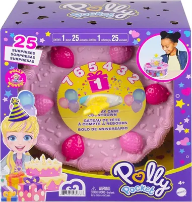 Produktbild von Mattel GYW06 - Polly Pocket - Geburtstagstorte, Geburtstags-Countdown inkl. Spielfiguren und Zubehör