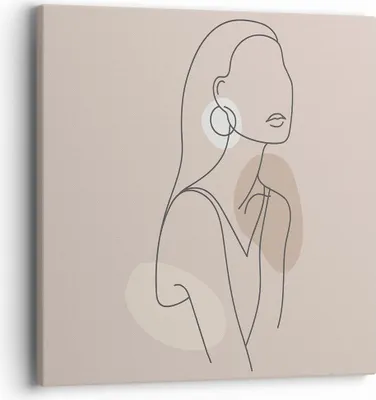 Produktbild von Bild auf Leinwand - Leinwandbild - Einteilig - Stück Linie Frau - 40x40cm - Wand Bild - Wanddeko - Wandbilder - Leinwanddruck - Bilder - Wanddekoration - Leinwand bilder - Wandbild - AC40x40-4766